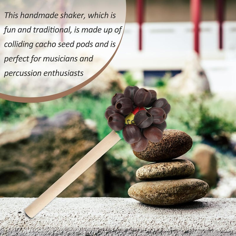 GOGHOST African Natural Rattle Shaker 7.8" x3.3" Cacho Seed Pod Rattles Handmade Percussion Gifts Peruvian Musical Instrument - Nature Sounds for Meditation, ASMR, Sound Therapy, Yoga (Pala-1 Pack) - Image 5